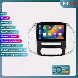 Hizpo 10.1" Radio For Mercedes Benz Vito W447 2014-2021 AI Voice 2 Din Android Auto Carplay Car Multimedia GPS 2din Stereo 6115