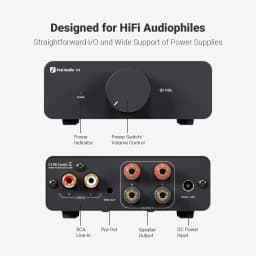 Fosi Audio Stereo Power Amplifier 300W x2 TPA3255 Class D Mini Speaker Amp 2 Channel Audio Amplifier for Passive Bookshelf