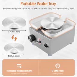 Mini ceramic wheels, Couleeur 2000rpm and 10/6.5cm mini electric pottery machine, ceramic kit with stable and adjustable speed