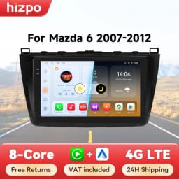 Hizpo Android 14 For Mazda 6 2007 - 2012 Car Multimedia Player Navigation GPS Radio Carplay Navi 360 Camera 4G No 2 Din 2din DVD