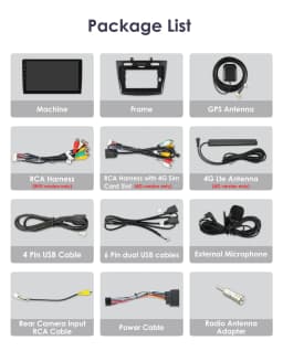 10.1" Hizpo 2Din CarPlay Android Auto Car Radio for Ford Transit Connect Tourneo Connect 2005 - 2014 BT 4G SWC RDS DSP GPS Navi