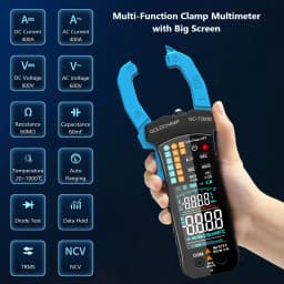 Digital Current Clamp Meter, TRMS Auto Ranging 6000 Counts 400A Clamp Multimeter for AC/DC Voltage and Current Testing NCV