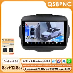 9" Hizpo 2Din Android14 Car Radio for Jeep Renegade 2016 - 2020 GPS RDS DSP 4G BT Android Auto CarPlay Snapdragon 6115 360°CAM