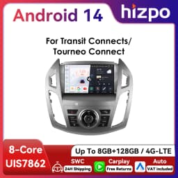 9" Hizpo 2Din CarPlay Android Auto Car Radio for Ford Transit Tourneo Connect 2013 - 2018 UI7862 Multimedia 4G RDS DSP GPS Navi