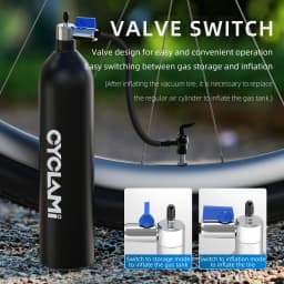 CYCLAMI 1.2L Aluminum Alloy MTB Road Inflator Tyre Air bottle Tire Booster With Valve Gas Cylinder For Bike Tubeless 29" Tire