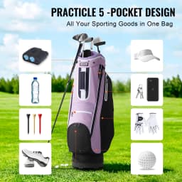 SucceBuy Golf Cart Bag with 14 Way Organizer Divider Top, 36” Multiple Pockets Premium Cart Bag, Durable Golf Bags with Handles