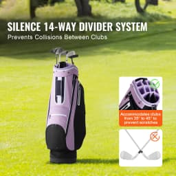 SucceBuy Golf Cart Bag with 14 Way Organizer Divider Top, 36” Multiple Pockets Premium Cart Bag, Durable Golf Bags with Handles