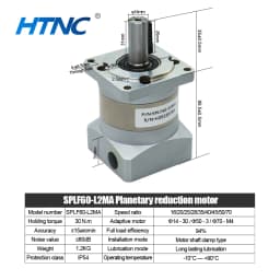 High Accuracy Planetary Reducer HPS60 Suit For 200w 400w 600w 60 Flange Servo Motor Input Hole 14mm 10Arcmin Max 30Nm For CNC