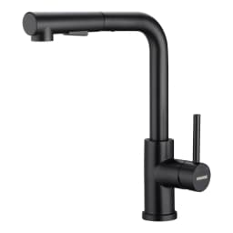 Oeegoo kitchen faucet with pull-out shower, high pressure kitchen faucet black 360°rotation, sink faucet with shower