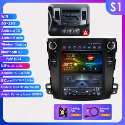 OSSURET 9.7'' Android 13 Car Radio for Mitsubishi Outlander XI 2 2008-2011 Multimedia Stereo Vertical Screen Carplay 360°Camera