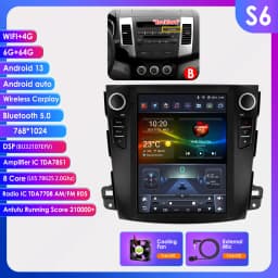 OSSURET 9.7'' Android 13 Car Radio for Mitsubishi Outlander XI 2 2008-2011 Multimedia Stereo Vertical Screen Carplay 360°Camera