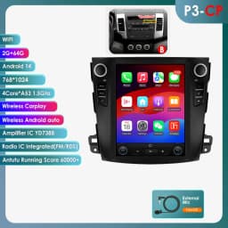 OSSURET 9.7'' Android 13 Car Radio for Mitsubishi Outlander XI 2 2008-2011 Multimedia Stereo Vertical Screen Carplay 360°Camera