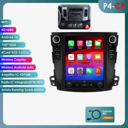 OSSURET 9.7'' Android 13 Car Radio for Mitsubishi Outlander XI 2 2008-2011 Multimedia Stereo Vertical Screen Carplay 360°Camera