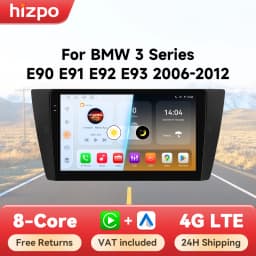 Hizpo Android 14 Car Radio For BMW 3-Series E90 E91 E92 E93 Wireless CarPlay Auto Intelligent Systems No 2 Din 2din DVD Navi RDS