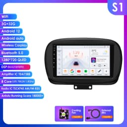 9" CarPlay Hizpo 2Din Android Auto Car Radio for Fiat 500X 2014 - 2020 Multimedia UI7862 Navigation GPS RDS DSP SWC 4G Bluetooth