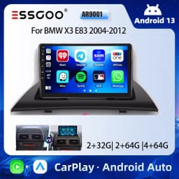 ESSGOO 9" Android 13 Car Radio Multimedia player Wireless Carplay/Android Auto Touchscreen GPS Navi RDS For BMW X3 E83 2006-2010