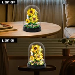 HOGOKIDS Flower Bouquet Building Kit with LED-Bonsai Tree Sets with Botanical Birthday Valentines Gift for Adult(Sunflowers)