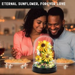 HOGOKIDS Flower Bouquet Building Kit with LED-Bonsai Tree Sets with Botanical Birthday Valentines Gift for Adult(Sunflowers)