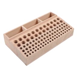 98 Holes Wooden Professional Leather Craft Tool Holder Rack Stand with 3 Slot for Leather Working Making Punch Tools Organizer