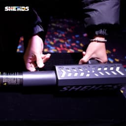 SHEHDS Rechargeable Single Hole RGB Confetti Machine Aluminum Alloy Body Safe and Reliable Battery Electronic for DJ Party