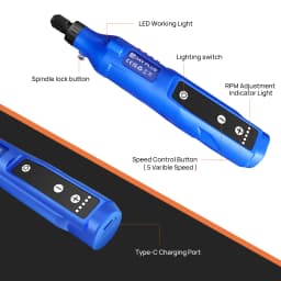 42W Cordless Rotary Tool Kit, 1.5Ah Li-Ion Battery,5 Variable Speed, 80pcs Accessories, for Grinding Carving Sanding Polishing