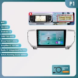 Hizpo 9inch AI Voice Car Radio For Kia Sportage 4 QI KX5 2018 - 2021 Carplay 2din GPS Navi Stereo Android Auto Multimedia Player