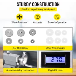 SucceBuy Mini Metal Lathe Machine 8.7x29.5 inch / 220x750MM 1100W Infinitely Variable Speed LED for Counter Face Turning Driling