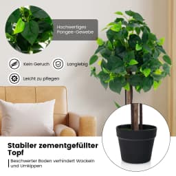 Art plant 114 cm Artificial plant Hydrangea tree green plants with realistic leaves & wood trunk artificial tree with pot