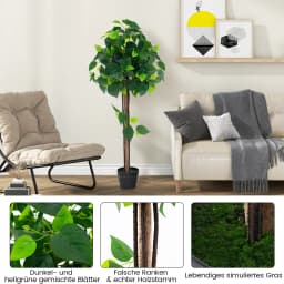 Art plant 114 cm Artificial plant Hydrangea tree green plants with realistic leaves & wood trunk artificial tree with pot