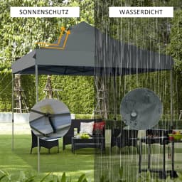 3x3m pavilion, folding Pavilion, waterproof, stable, winter resistant, UV protection 50 +, height adjustable garden pavilion, party tent with