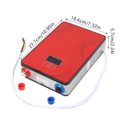 Electric Water Heater, Adjustable Temperature Range 86-131°F – Durable ABS Body, Red, 6500W, 220V, Water Heater