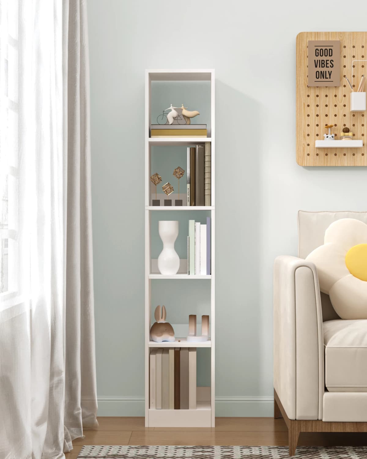 Bookcase, Cube Shelf, Modern Open Wooden Shelving Unit, Storage Shelves and Display Shelves for Living Room, White