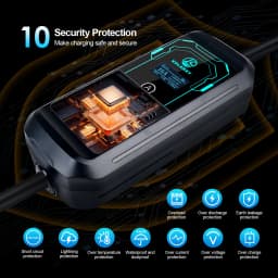 Kolanky Portable EV Charger 16A 11KW Type 2 Electric Vehicle PHEV Hybrid Cars Timer Adjust Current Home Charging Total 5M