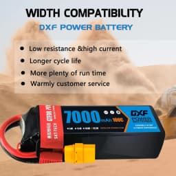 DXF 6S Lipo Battery 22.2V 7000mAh 100C Soft Case Battery with XT90 Connector for Car Truck Tank RC Buggy Truggy Racing Hobby
