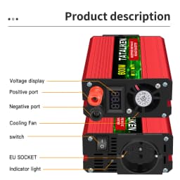 500W 1500W 2000W 2500W 3000W 4000W Modified Sine Wave Inverter Converter12V 220V 50HZ LED Voltage Display