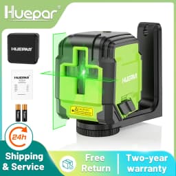 Huepar GK011DG 2 Lines Cross Line Laser Level Self-Leveling Horizontal & Vertical Level Germany Osram Green Beam With Bracket