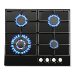 58cm Gas Hob | 4 Burner Dual Fuel (NG/LPG) 8060W Auto Flame Shut-off & Tempered Glass Surface | Built-in/Freestanding 220-240V