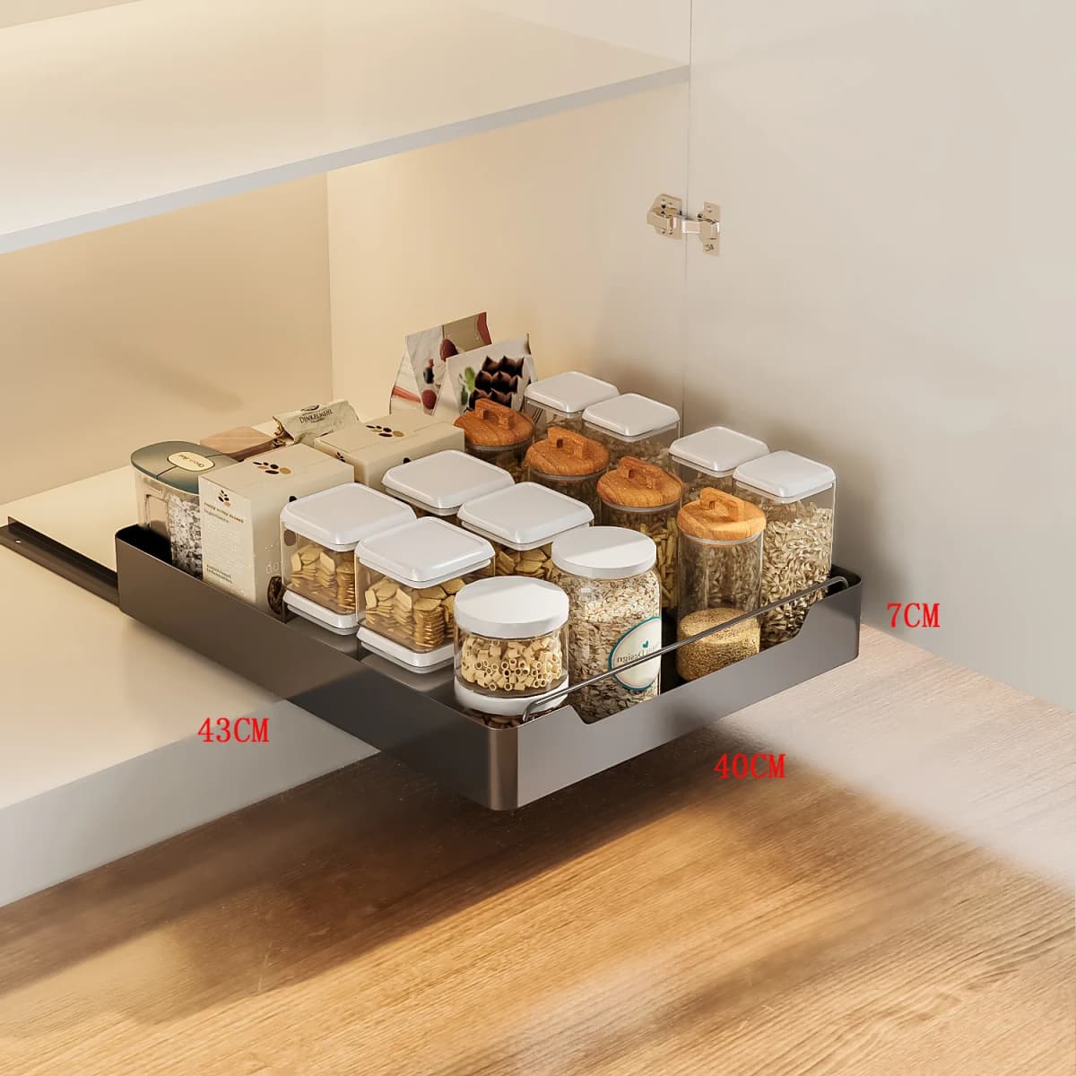 Pull Out Cabinet Organizer Fixed With Damping Guide Noiseless Slide Out Pantry Shelves, Sliding Drawer Pantry Shelf For Kitchen