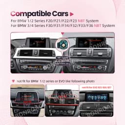 BONROAD Wireless Carplay Android Auto Radio Touch Screen For BMW 1 2 3 4 Series F20 F21 F22 F30 F31 F33 F34 F36 NBT System