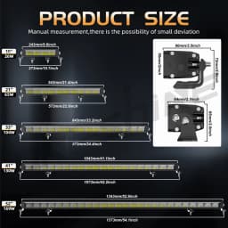UNISHINE Slim 10-50 Inch Led Light Bar 6000K with Amber DRL 600W Work Light Bar 4x4 Offroad For Car Trucks ATV 4WD 12V 24V