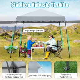 3 x 6 m Pop Up Gazebo with Side Walls and Awnings, Folding Gazebo Waterproof Stable Winterproof, UV Protection 50+