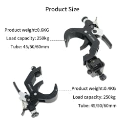 10pcs 45-60MM 250KG Stage Lighting Moving Head Clamps with Quick Lock and Quick Unlock Professional Metal Lamp Hook