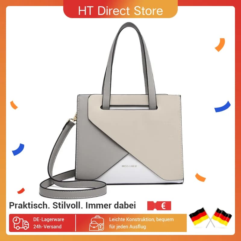 Miss Lulu WOMEN'S PU leather Handbag Medium Shoulder bag with Adjustable Strap & Handle office/Everyday