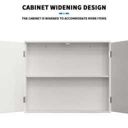 BRIEFNESS Bathroom cabinet Bathroom wall cabinet Kitchen storage cabinet with double doors and adjustable shelves White
