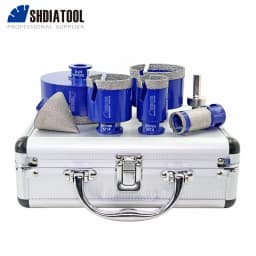SHDIATOOL 7Pcs Diamond Drill Bit Set Dia35/50/68/100mm Drilling Crown+25mm Milling Finger Bit+50mm Chamfer+ HEX Adapter Tile Kit