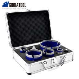 SHDIATOOL 7Pcs Diamond Drill Bit Set Dia35/50/68/100mm Drilling Crown+25mm Milling Finger Bit+50mm Chamfer+ HEX Adapter Tile Kit
