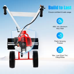 1.7hp Horsepower Lawn Yard Sweeper with Goggles 2 Large Wheels 23.62in Sweeping Width Leaf Blower for Sweep Leaves 