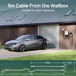 dé Wallbox 7kW White With APP 32A 1Phase Home Charging Station 5m 7.5m Type 2 Charging Cable EV Charger with Electricity Meter