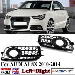 2pcs Foglight Covers Case For AUDI A1 8X 2010 2011 2012 2013 2014 Honeycomb Front Bumper Fog Light Lamp Cover Grilles Black