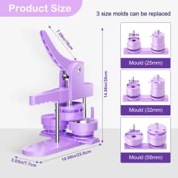 Button Maker Machine Kit, DIY Badge Pin Maker, Circle Cutter, 25mm, 32mm, 58mm, 300Pcs Button Maker Machine For Badges Button